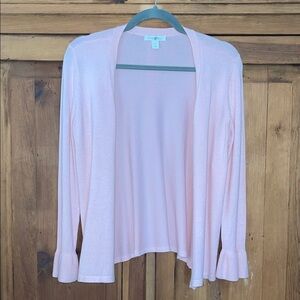 ROZ & ALI PINK OPEN CARDIGAN TULIP CUFFS Sz. LP